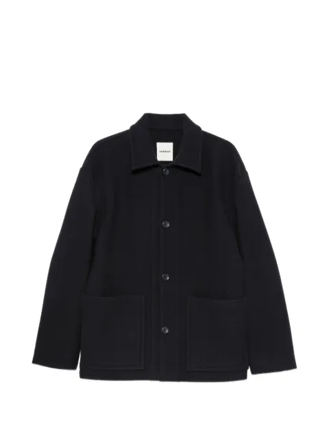 SANDRO button-fastening wing-collar jacket