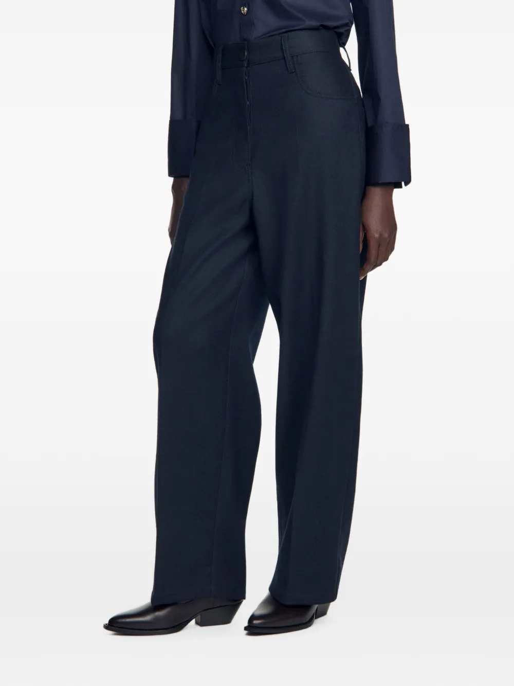SANDRO High-waist palazzo broek met wijde pijpen Blauw