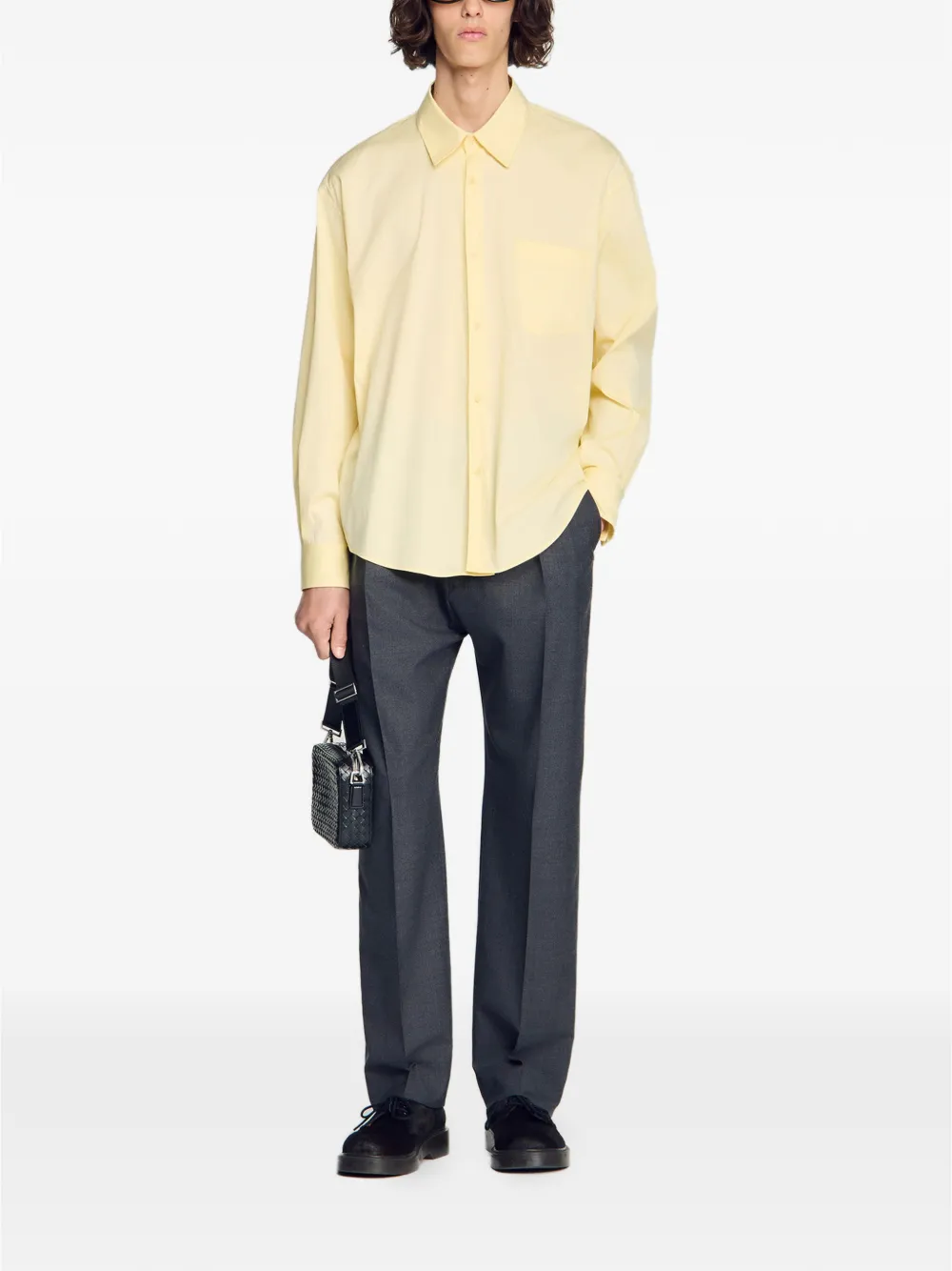 SANDRO blouse met borstzak Geel