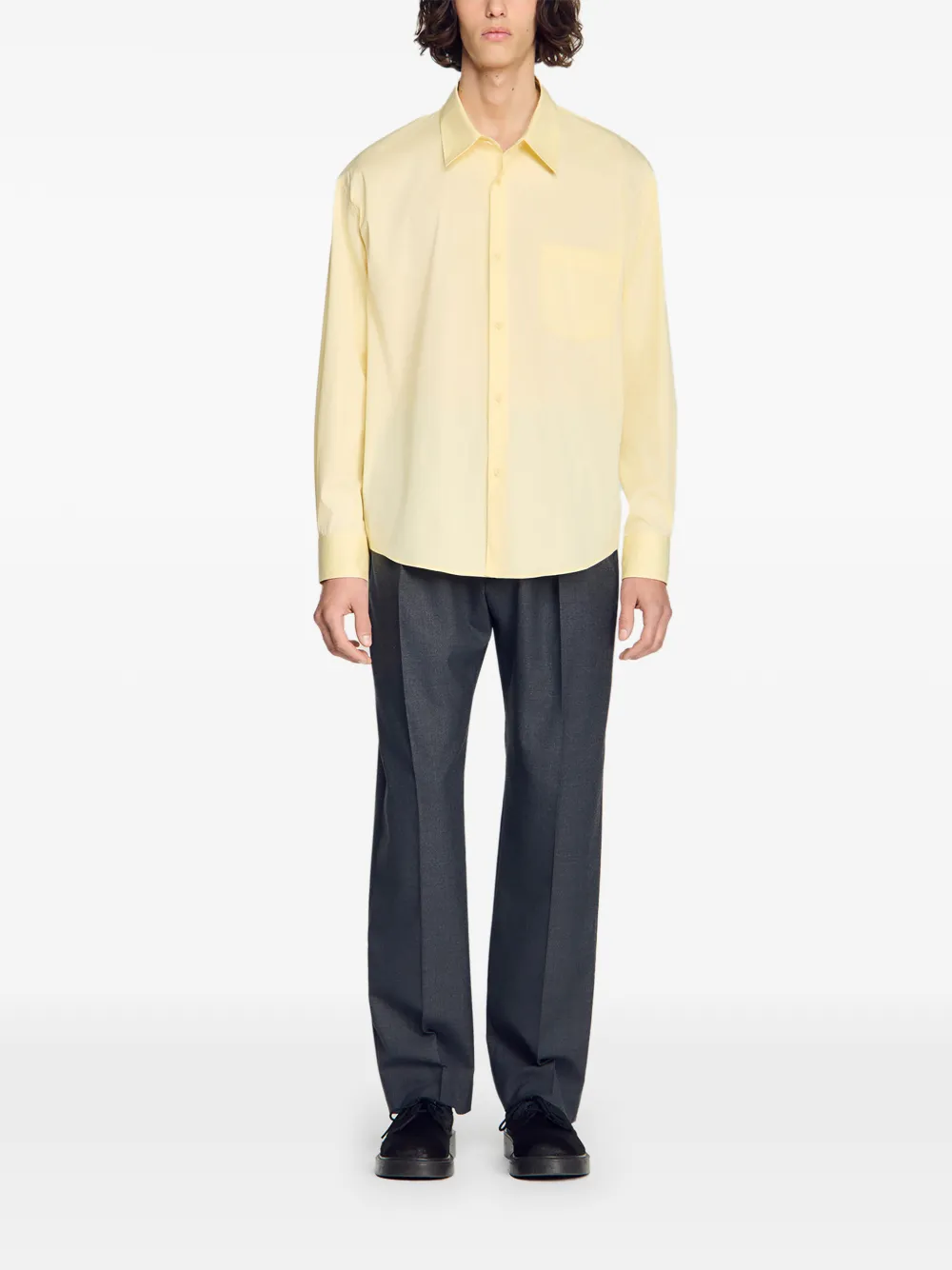 SANDRO blouse met borstzak Geel