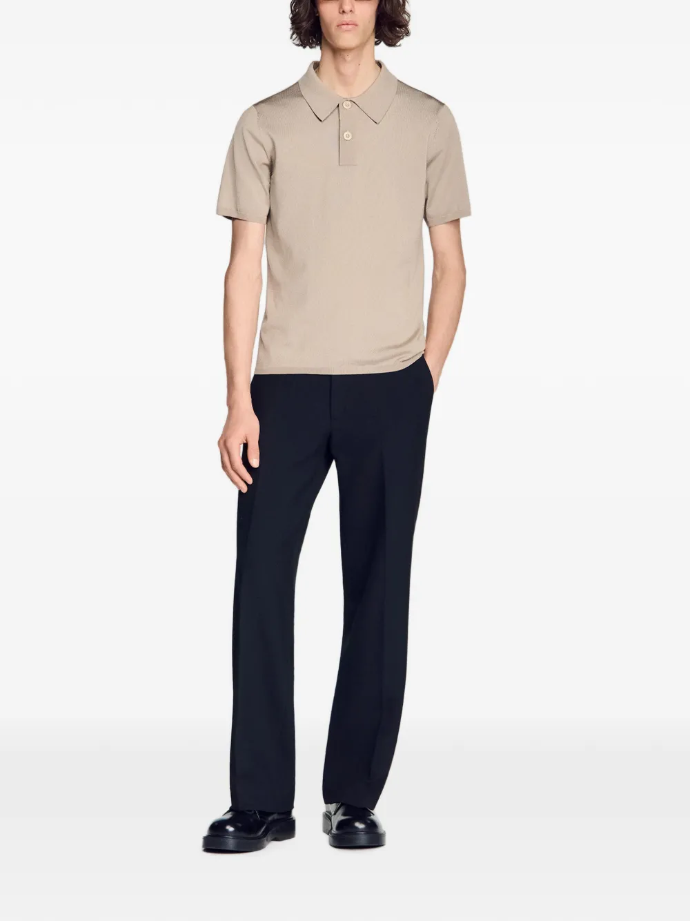SANDRO Poloshirt met korte mouwen Beige