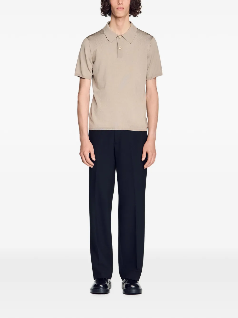 SANDRO Poloshirt met korte mouwen Beige