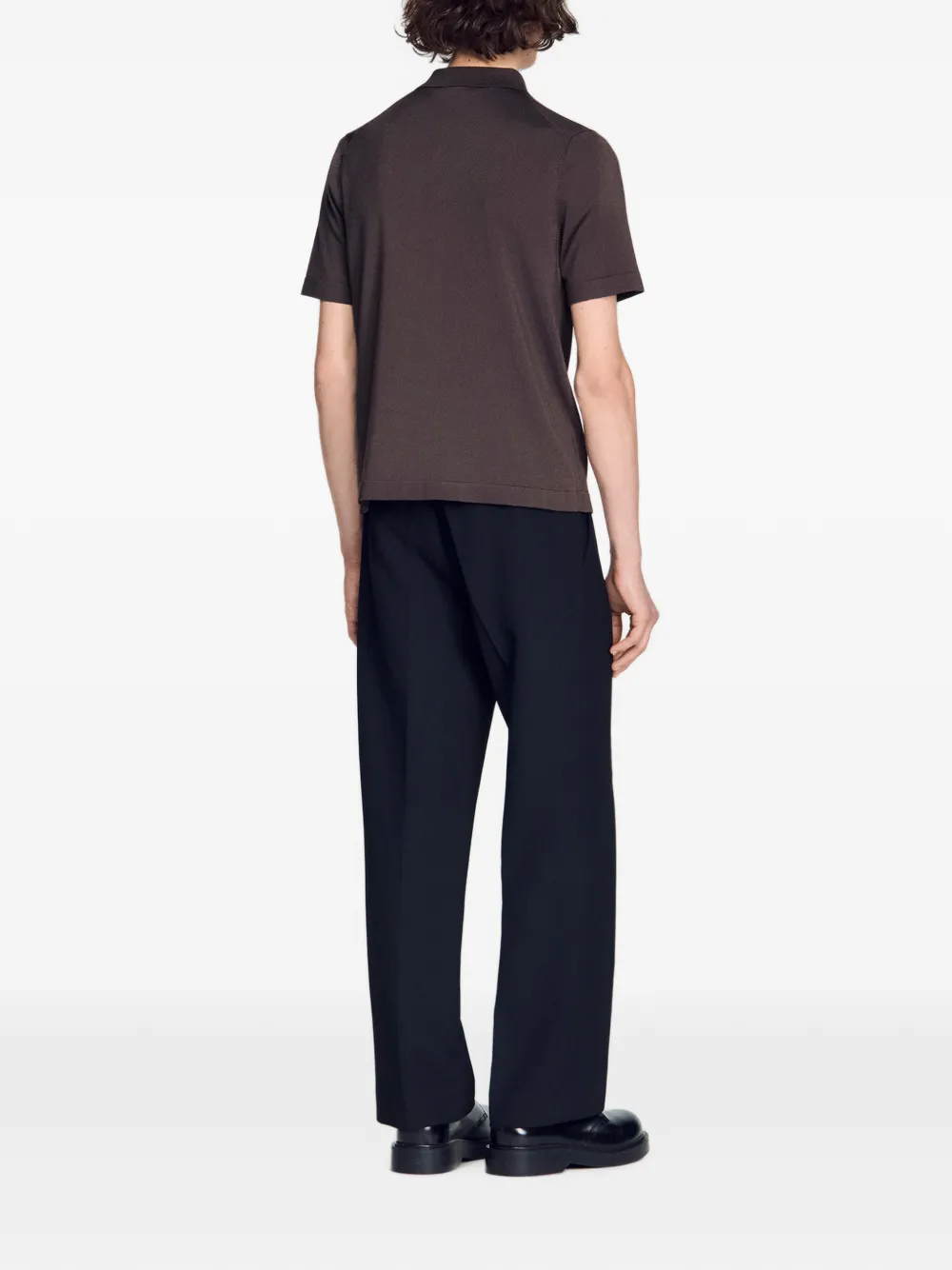 SANDRO Poloshirt met rits Bruin