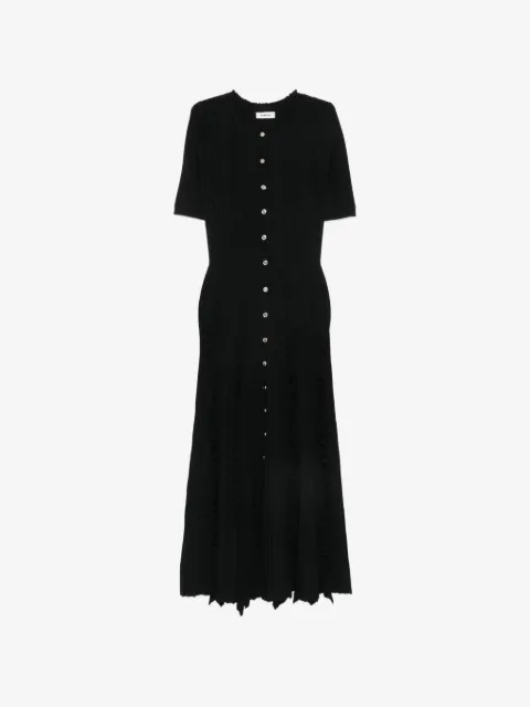 SANDRO vestido midi tejido de canalé