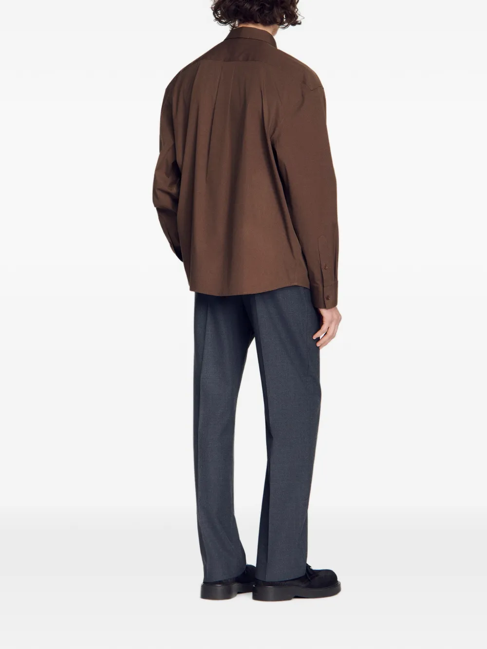 SANDRO blouse met borstzak Bruin