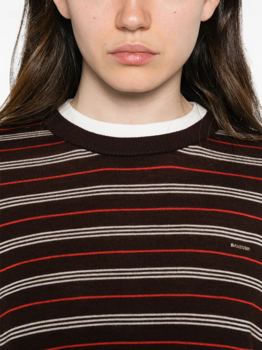 Sandro Striped Sweater In Multi