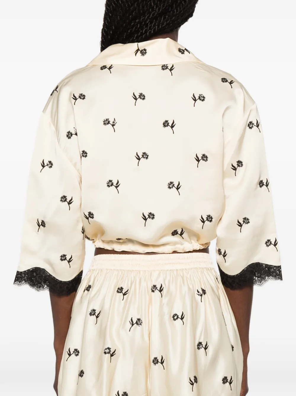 SANDRO Blouse met geborduurde bloemen Geel