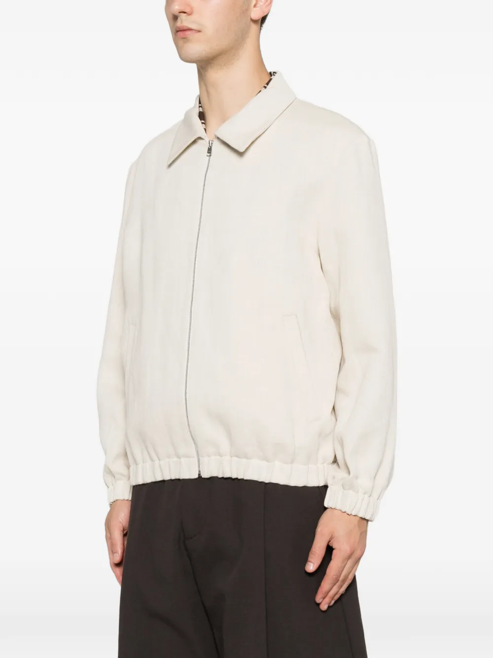SANDRO Jack met vleugelkraag en rits Beige