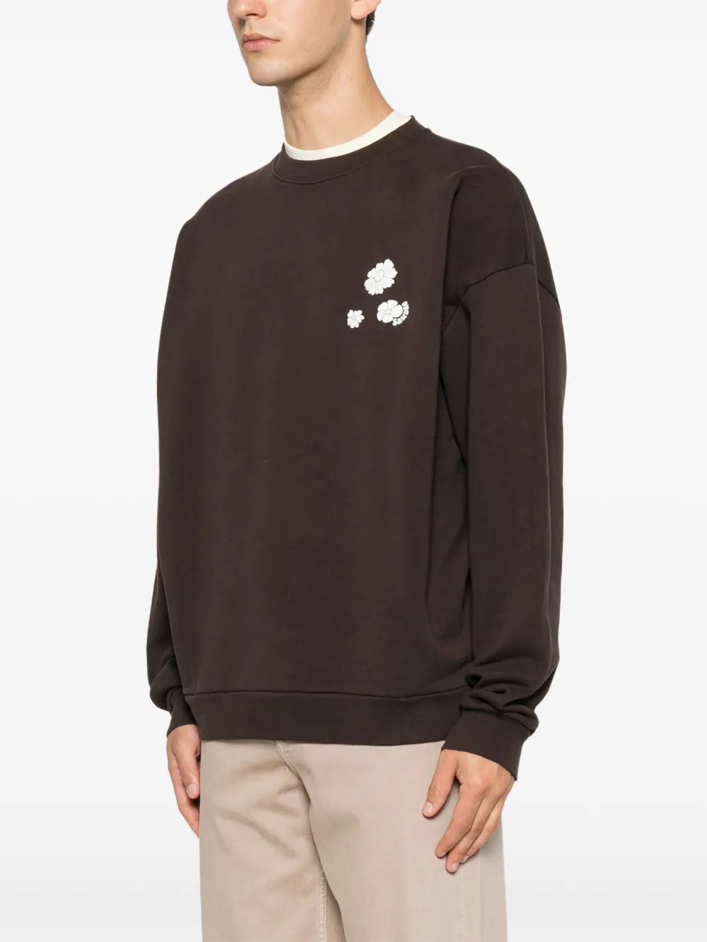 SANDRO Sweater met bloemdetail Bruin