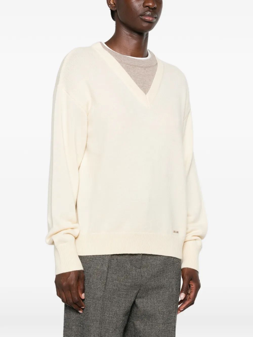 SANDRO Trui met V-hals Beige