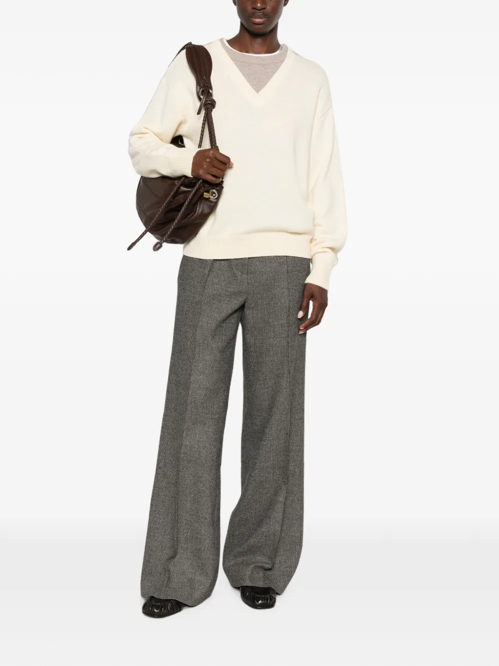 SANDRO Trui met V-hals Beige
