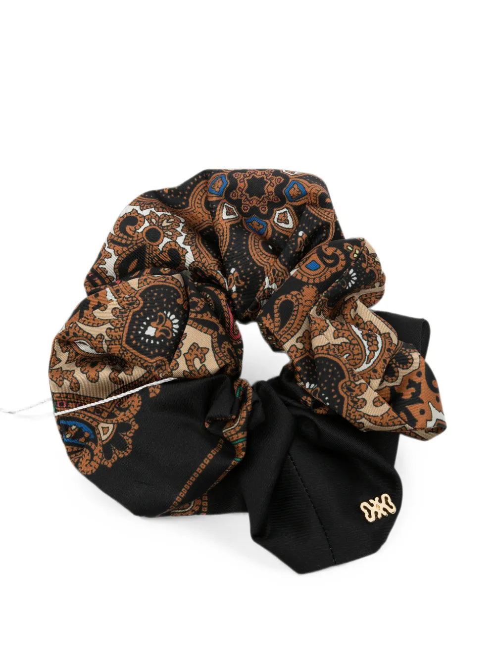 SANDRO paisley-print logo-plaque scrunchie - Nero