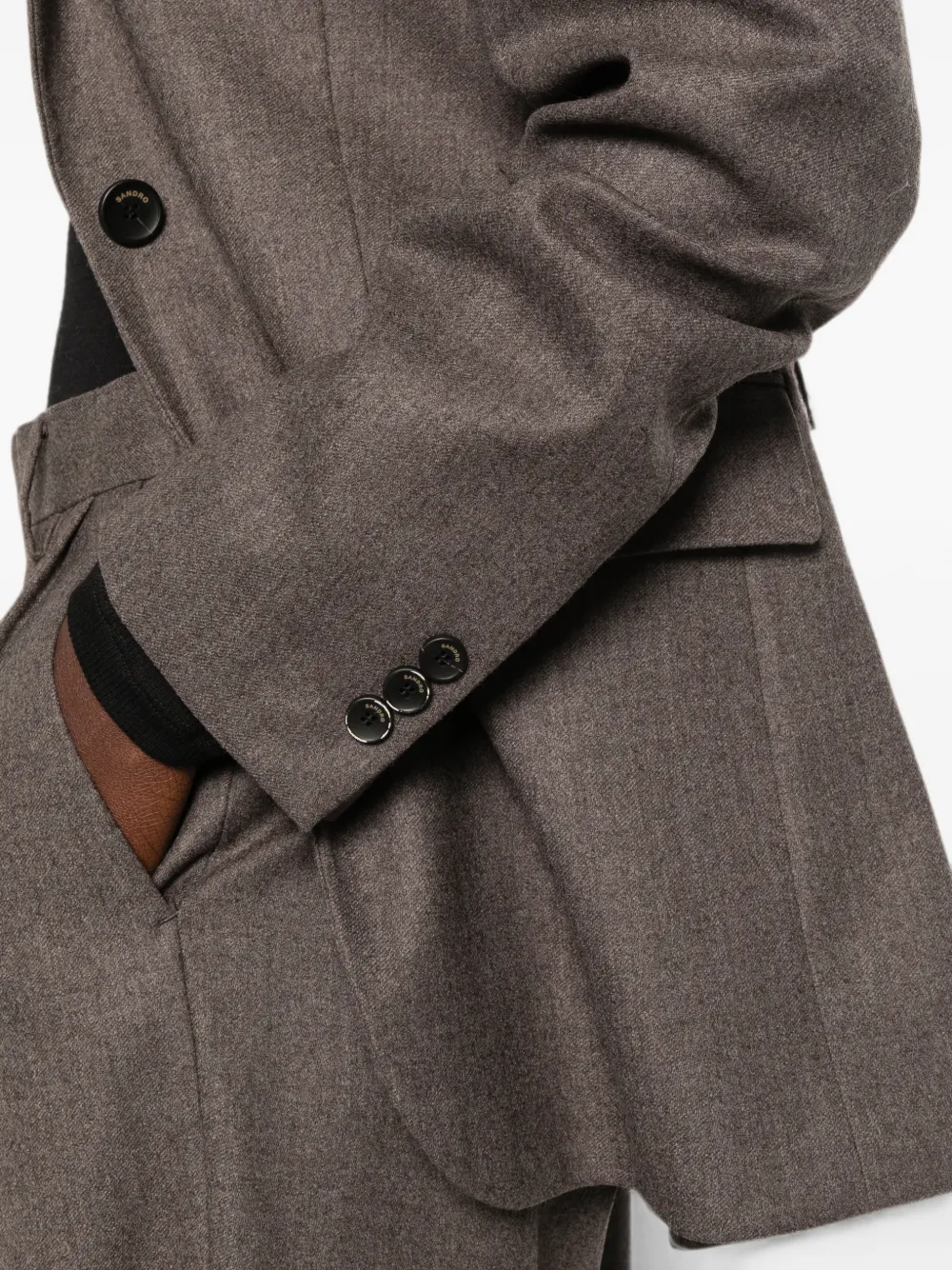 SANDRO Blazer met enkele rij knopen Bruin