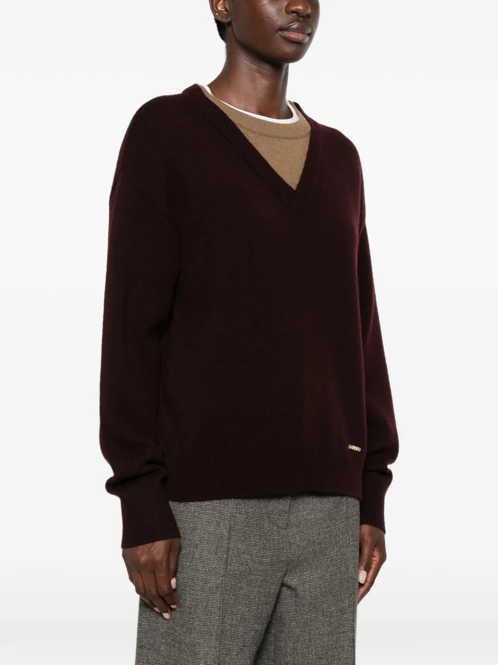 SANDRO Trui met V-hals Rood