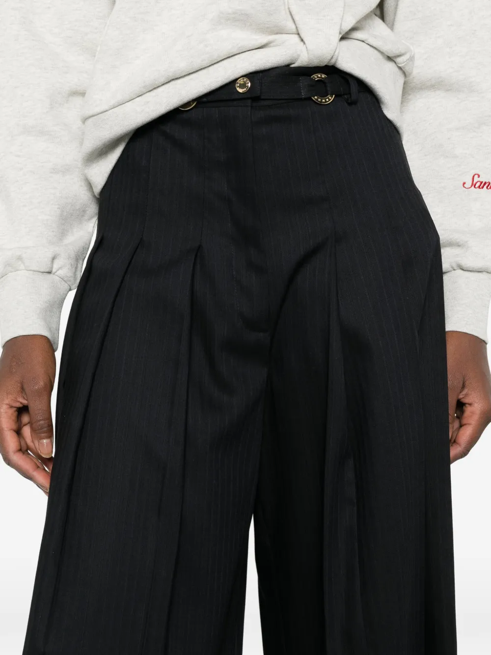 SANDRO Wollen shorts met plooien Blauw