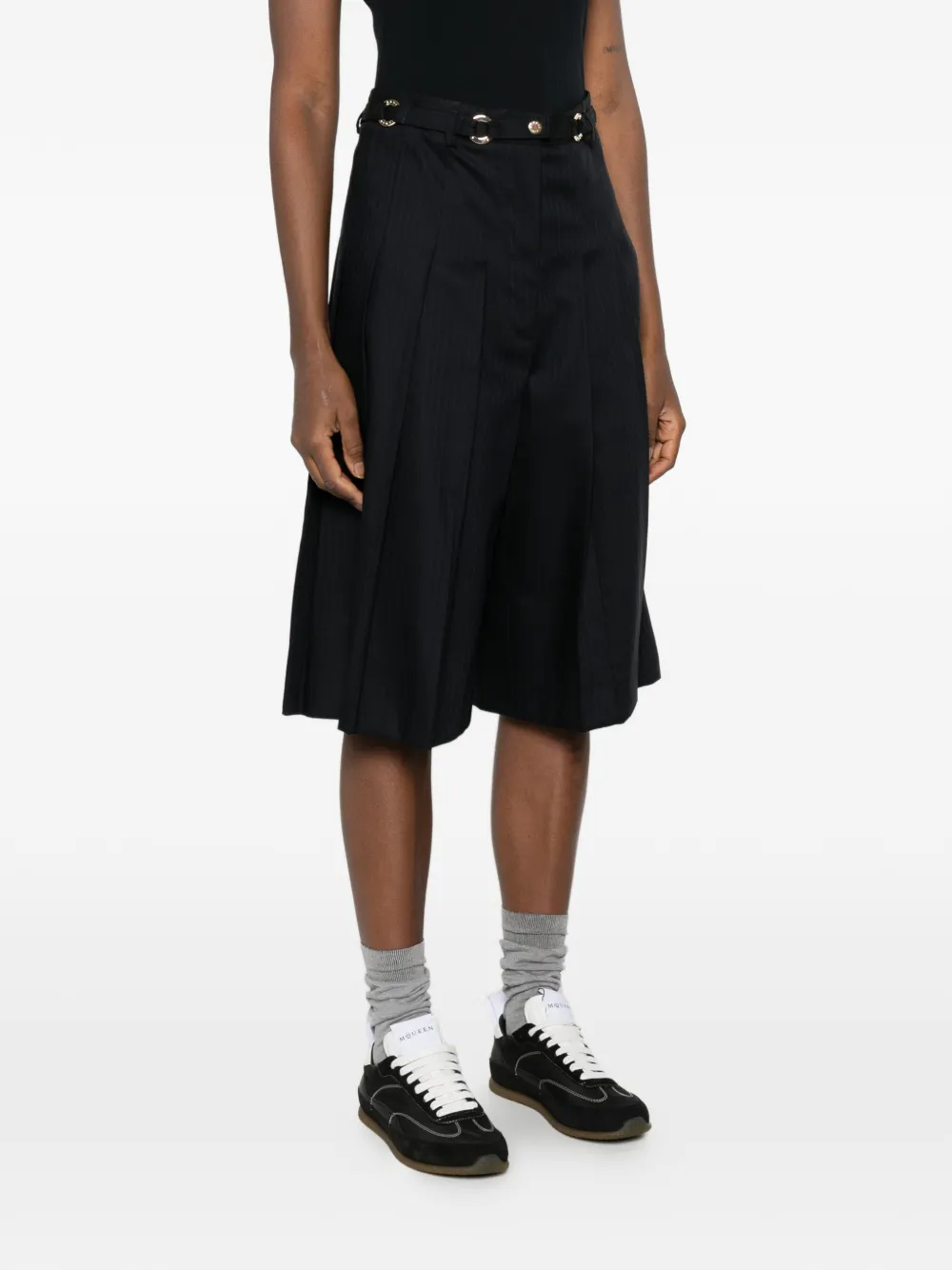 SANDRO Wollen shorts met plooien Blauw