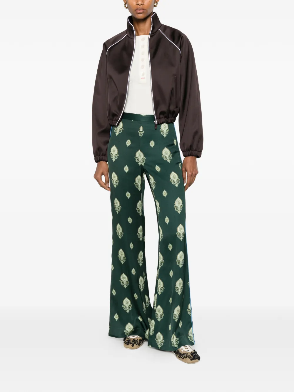 SANDRO Palazzo broek met paisley-print Groen