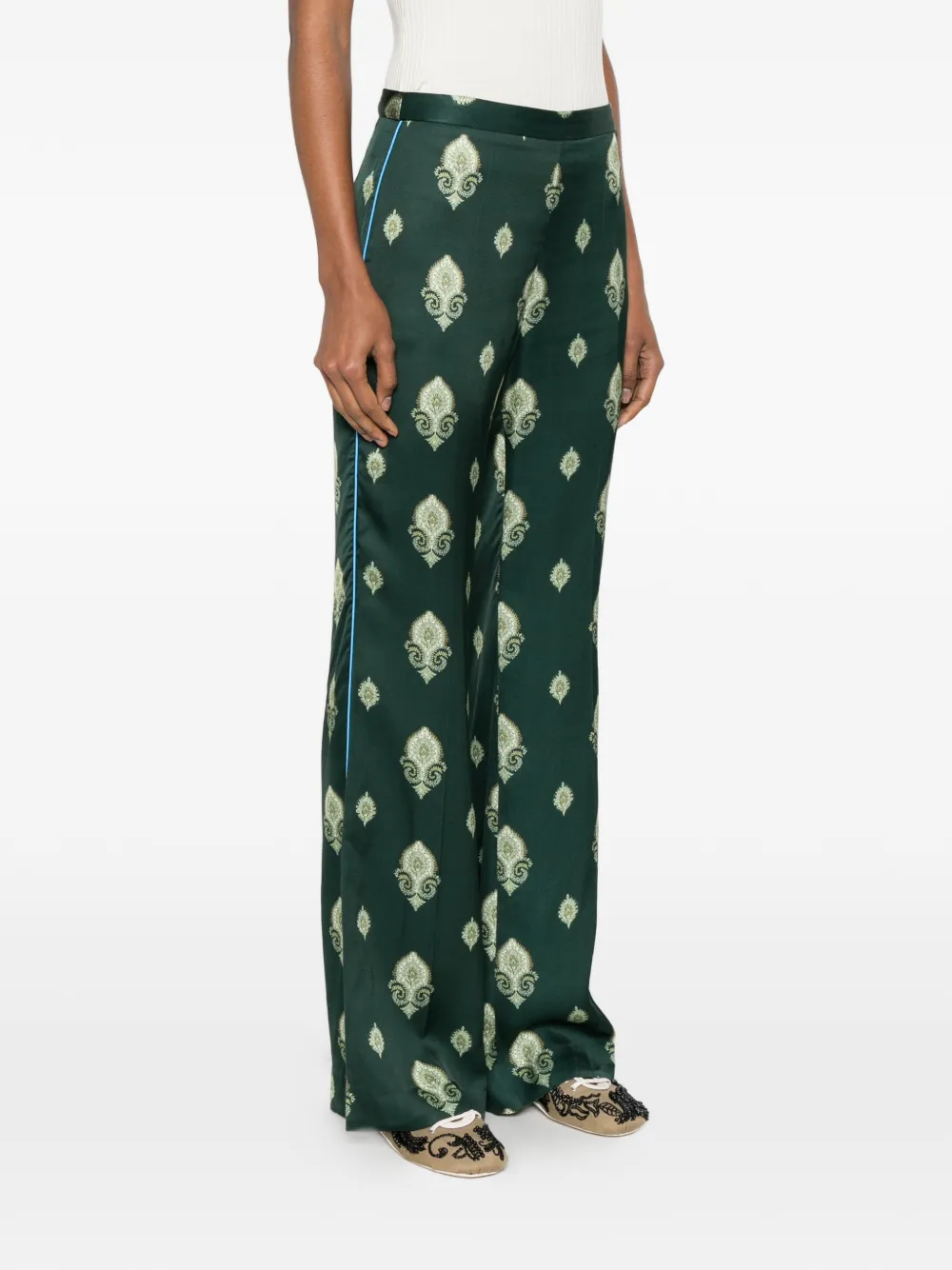 SANDRO Palazzo broek met paisley-print Groen