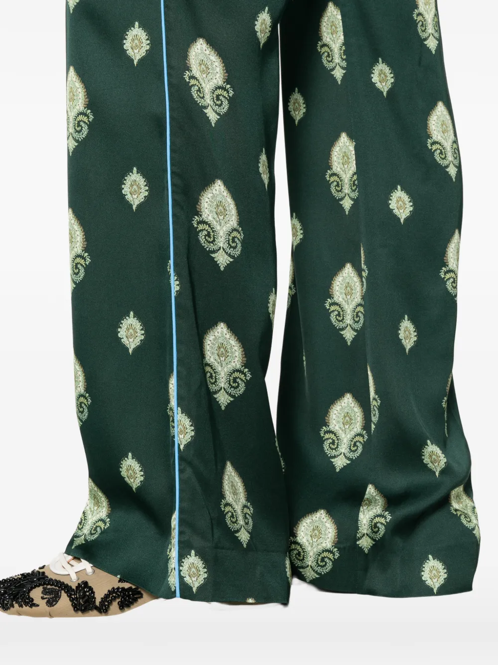 SANDRO Palazzo broek met paisley-print Groen