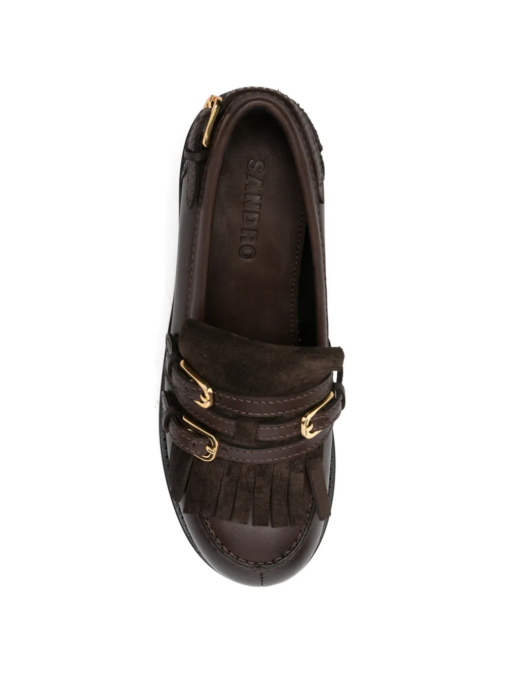 SANDRO Loafers met franje Bruin