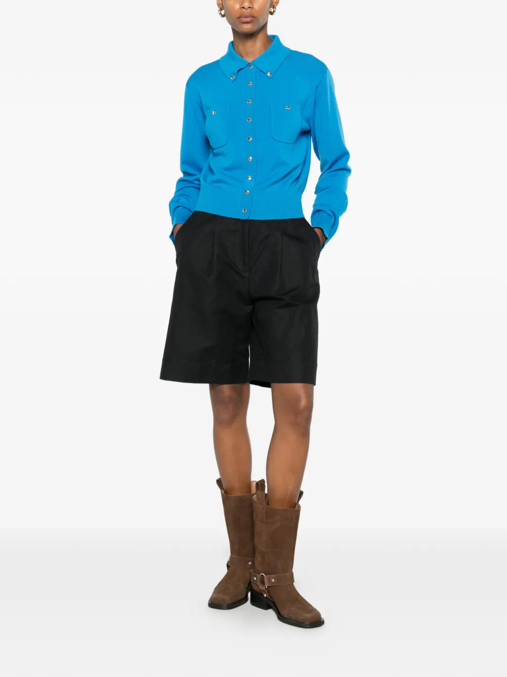 SANDRO Button-down vest met shirtkraag Blauw