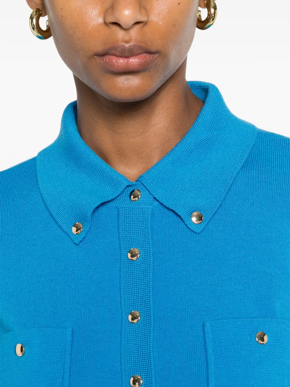 SANDRO Button-down vest met shirtkraag Blauw