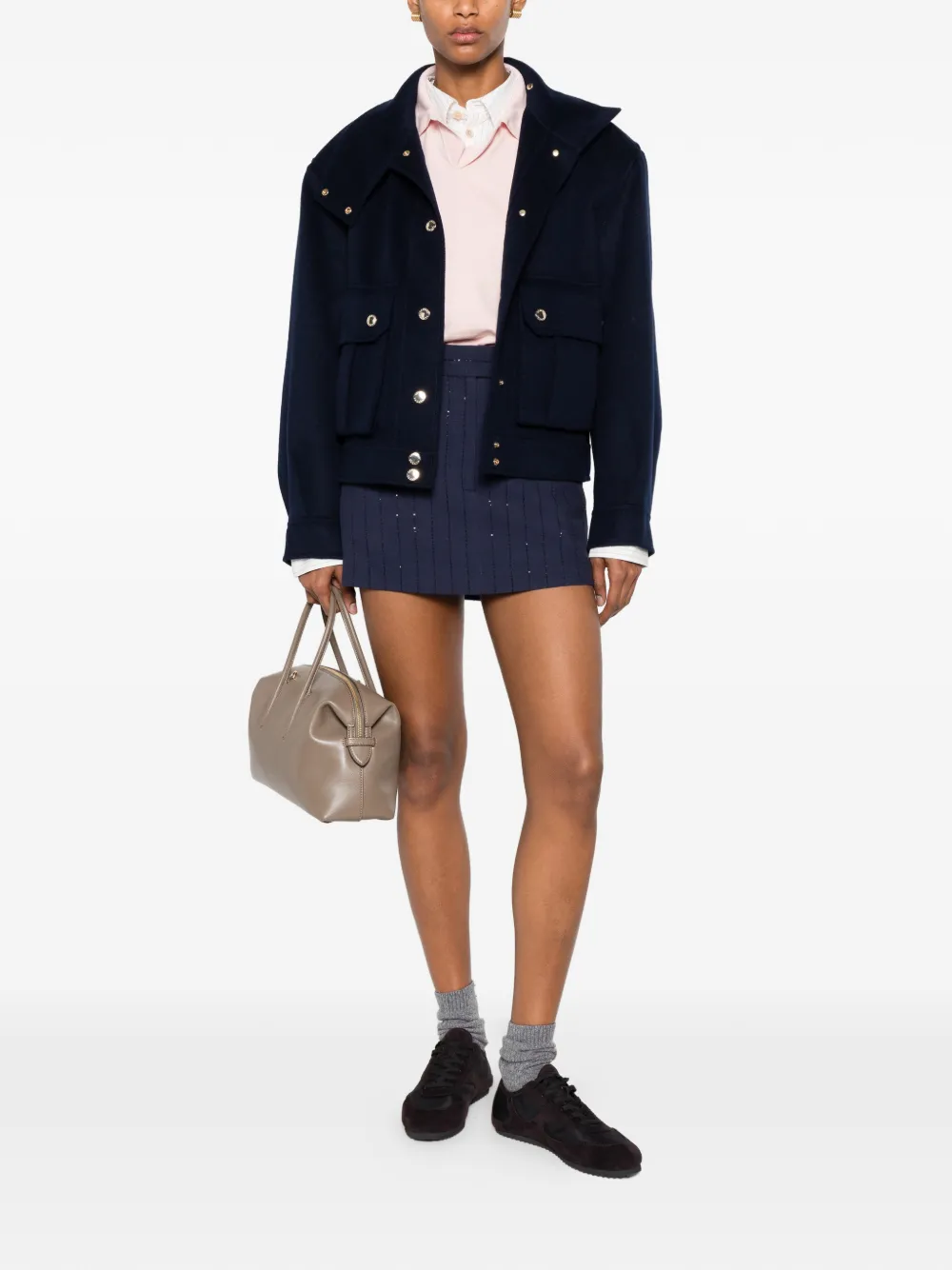  Sandro Shorts Con Lentejuelas - Azul 