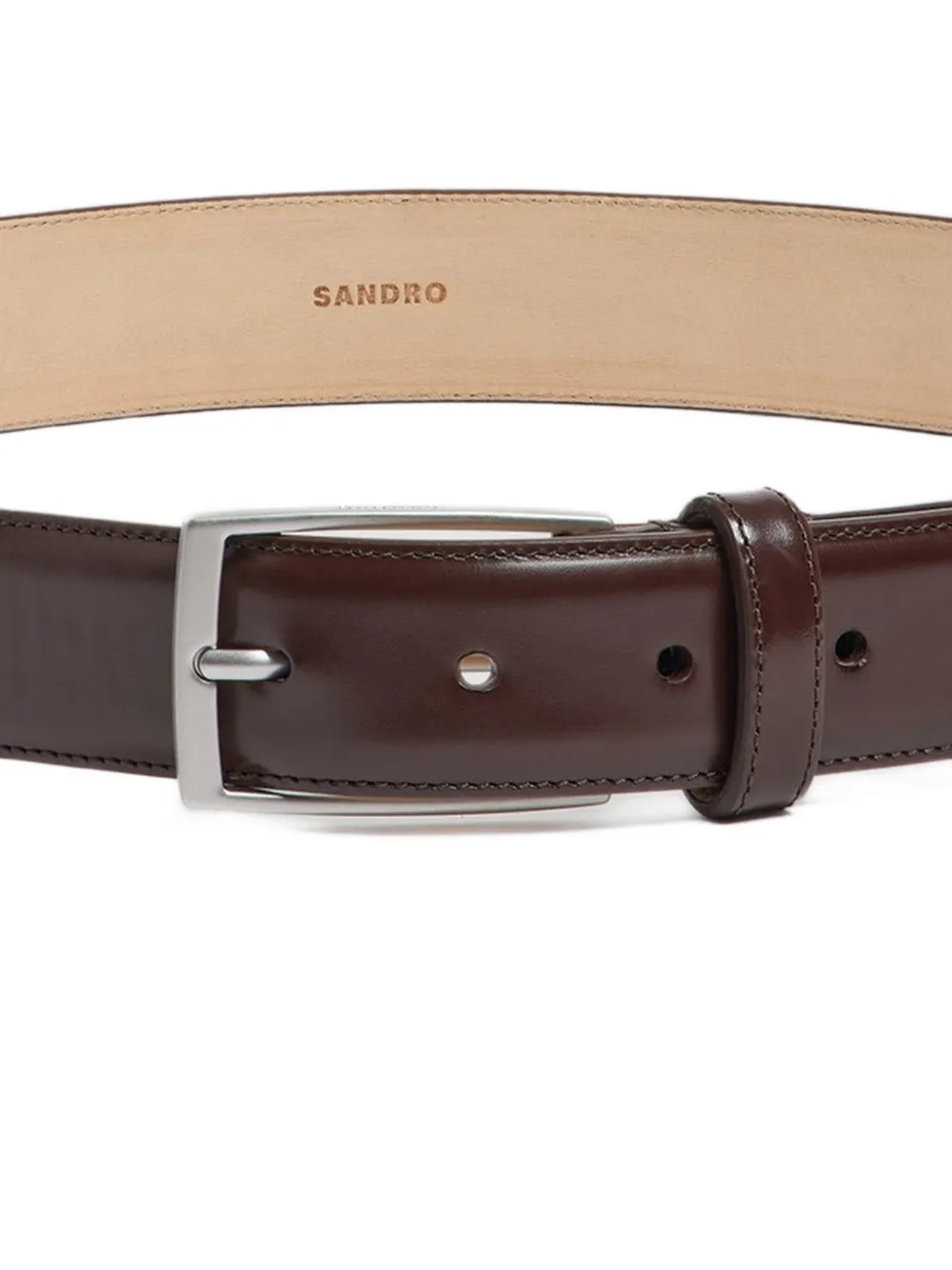 SANDRO Leren riem Bruin
