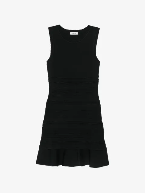 SANDRO ruffled knitted mini dress