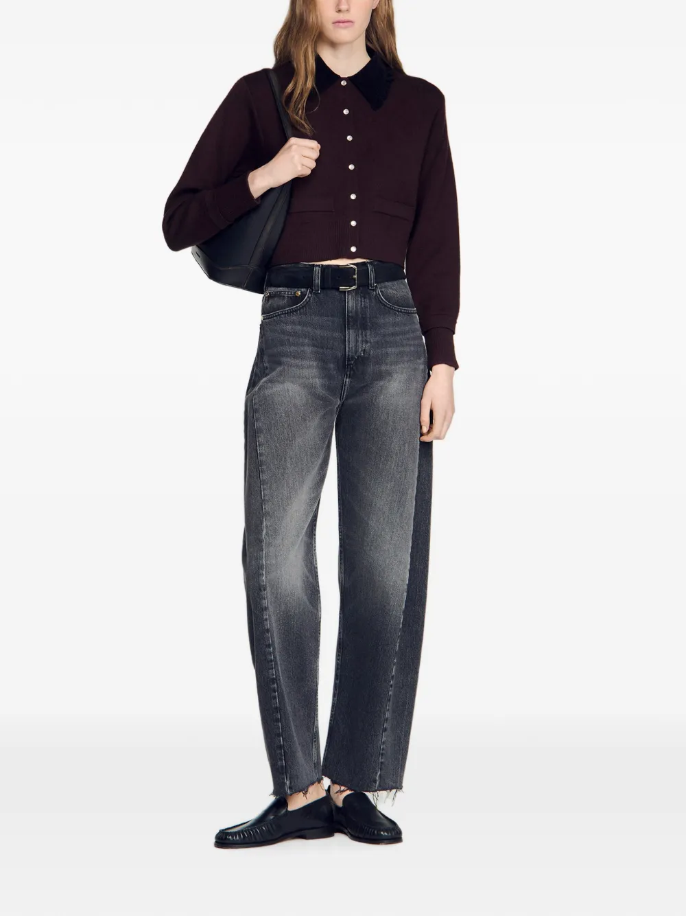 SANDRO Cropped vest Paars