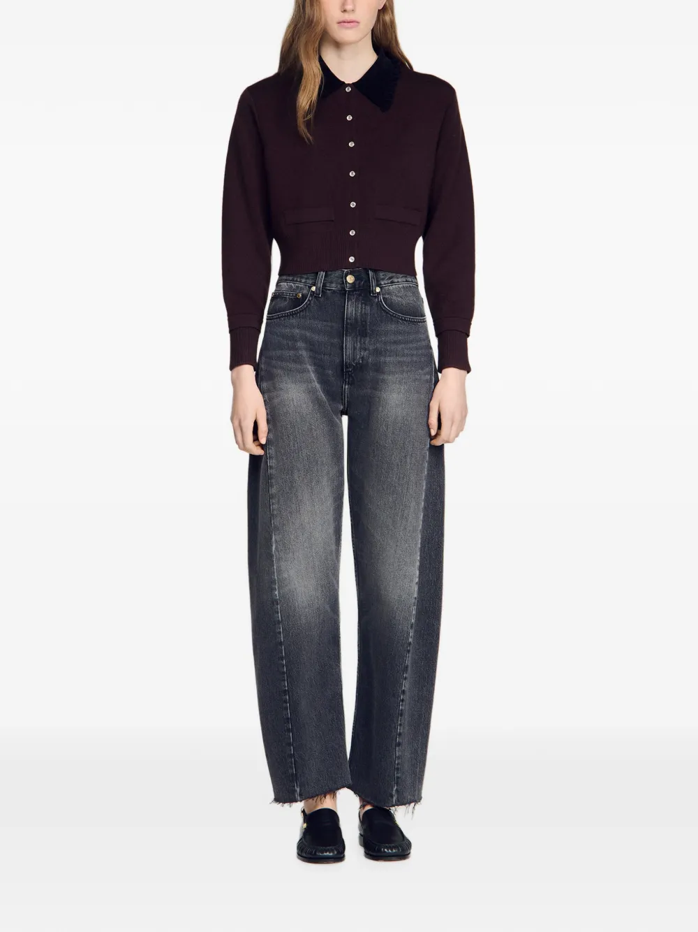 SANDRO Cropped vest Paars
