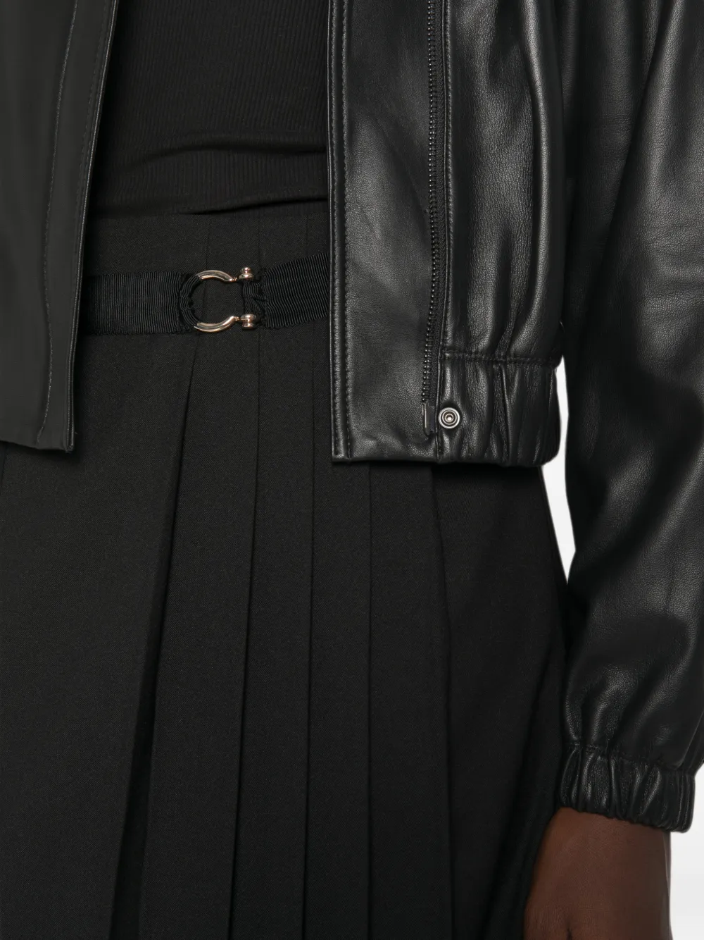 SANDRO Asymmetrische maxi-rok met plooien Zwart