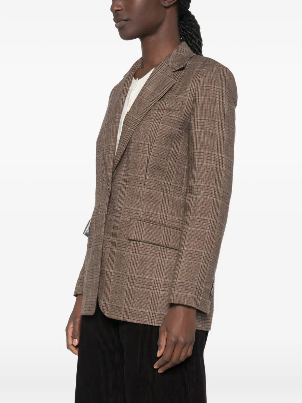 SANDRO Geruite blazer Bruin