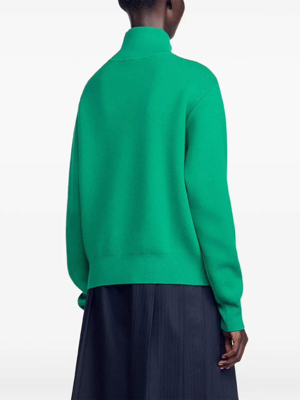 SANDRO Sweater met halve rits en borstzak Groen