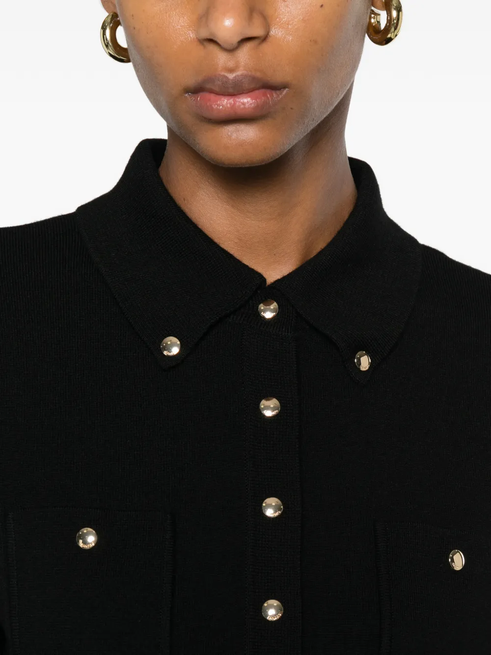 SANDRO Button-down vest met shirtkraag Zwart