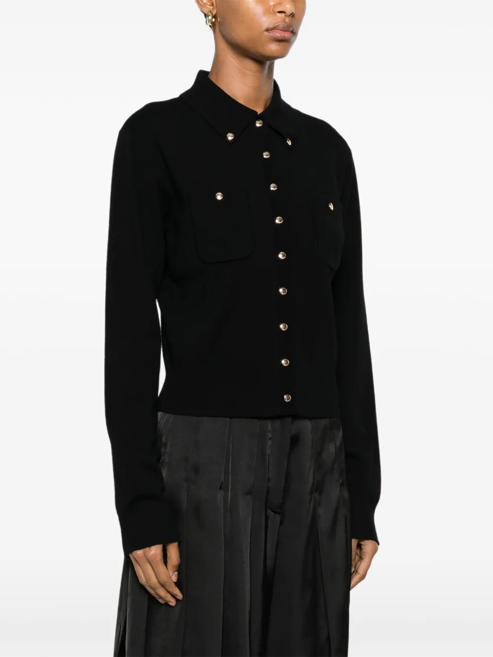 SANDRO Button-down vest met shirtkraag Zwart
