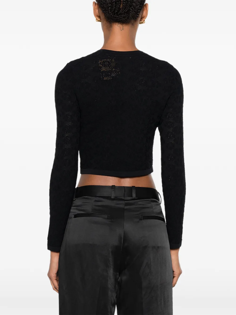 SANDRO Cropped vest met knoop Zwart
