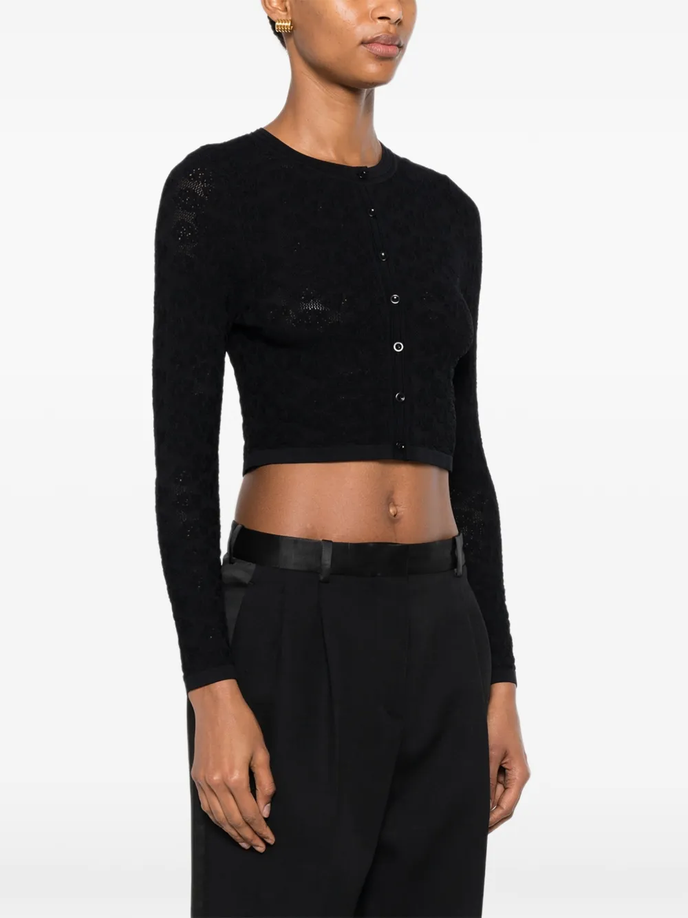 SANDRO Cropped vest met knoop Zwart