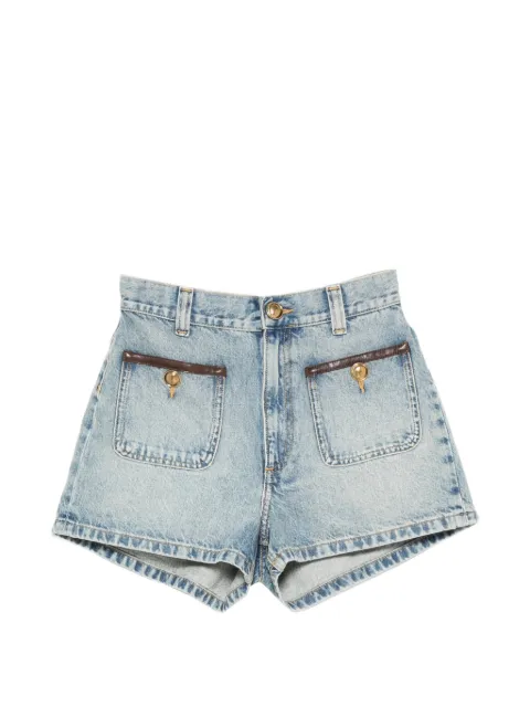 SANDRO shorts con ribete de piel