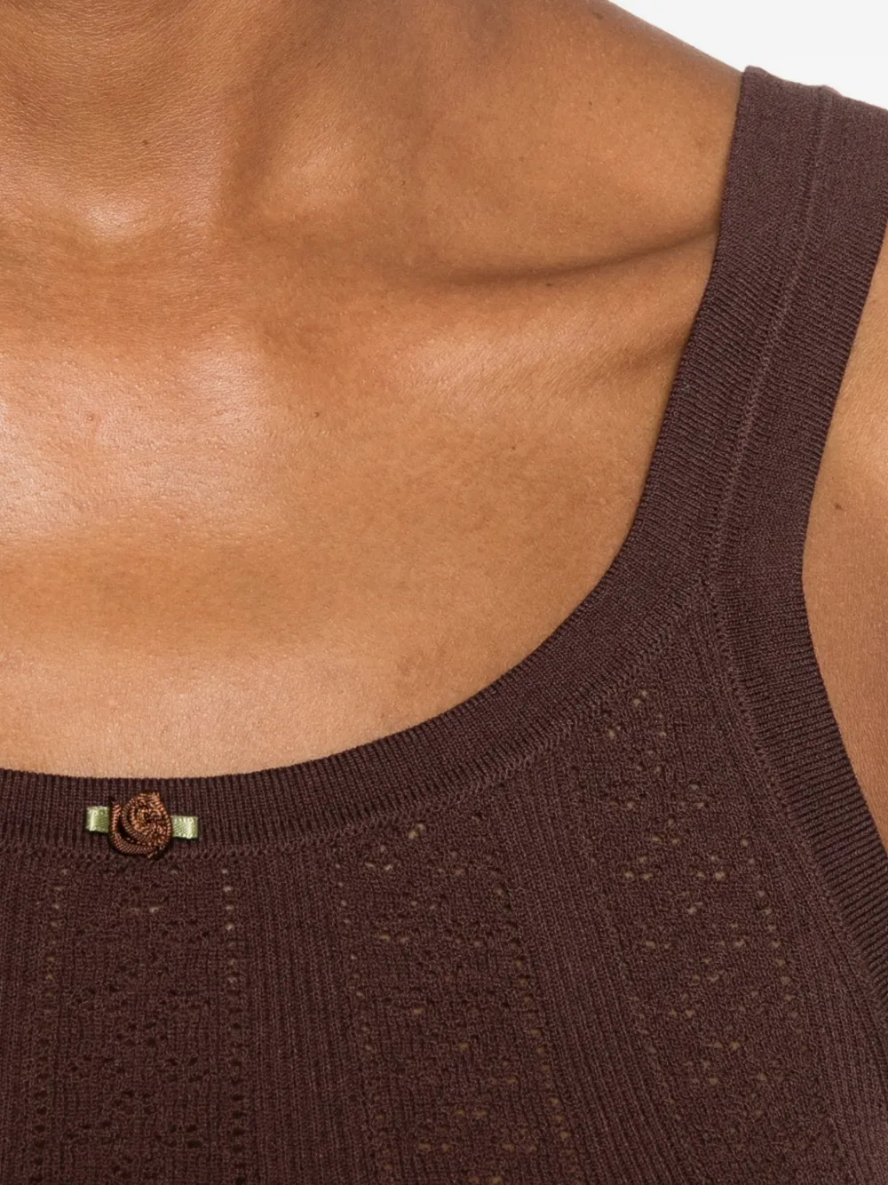SANDRO Gebreide top met strikdetail Bruin