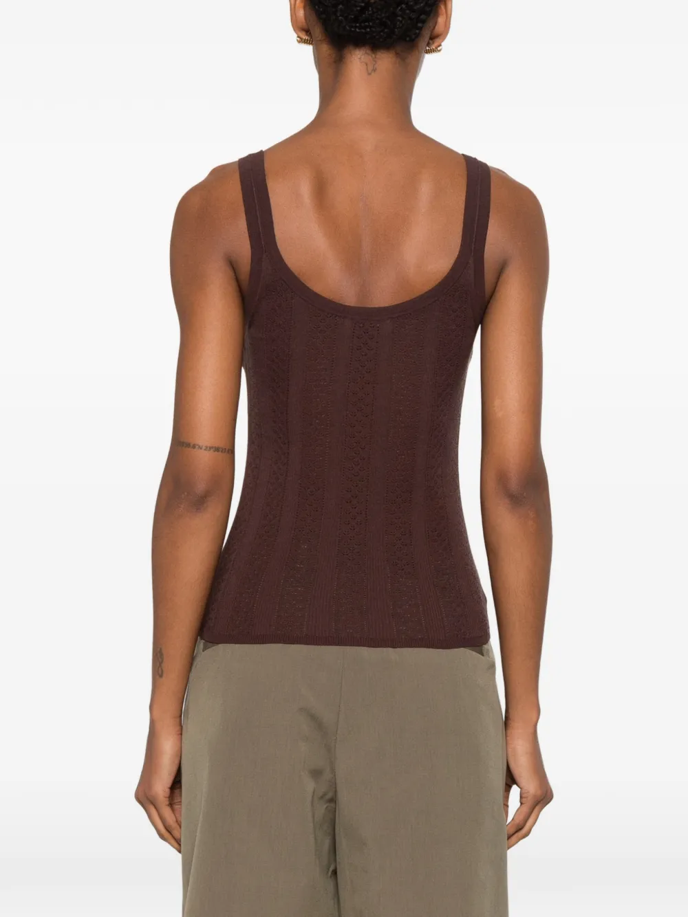 SANDRO Gebreide top met strikdetail Bruin