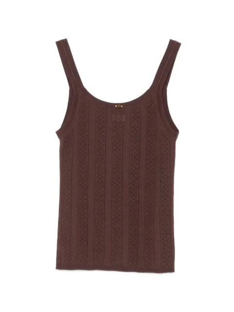 SANDRO pointelle-knit bow-detail top