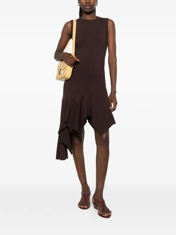 SANDRO Asymmetric Knit Dress | Brown