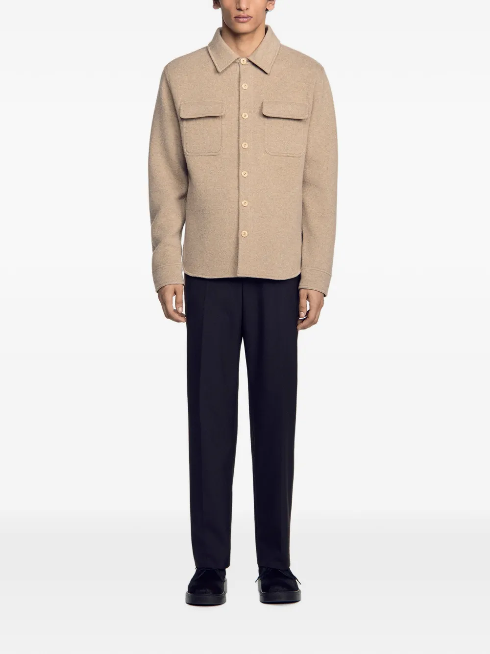 SANDRO Wollen shirtjack Beige