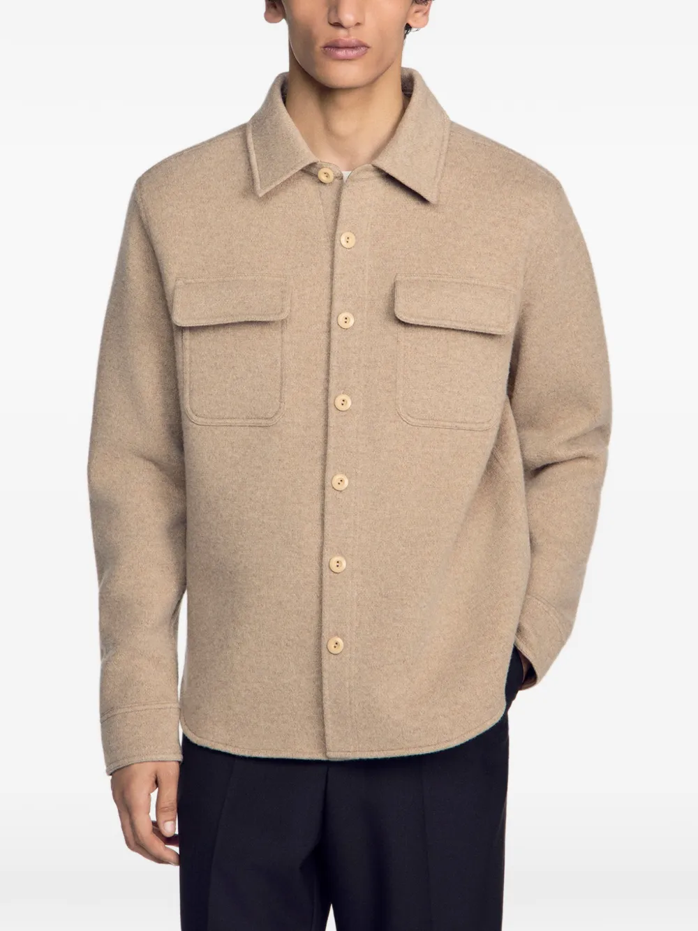 SANDRO Wollen shirtjack Beige