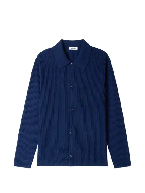 SANDRO ribbed-knit shirt-collar cardigan