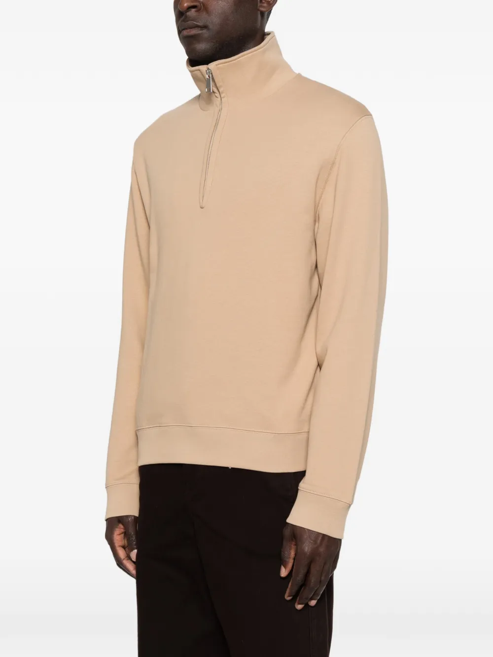 SANDRO Sweater met halve rits Beige