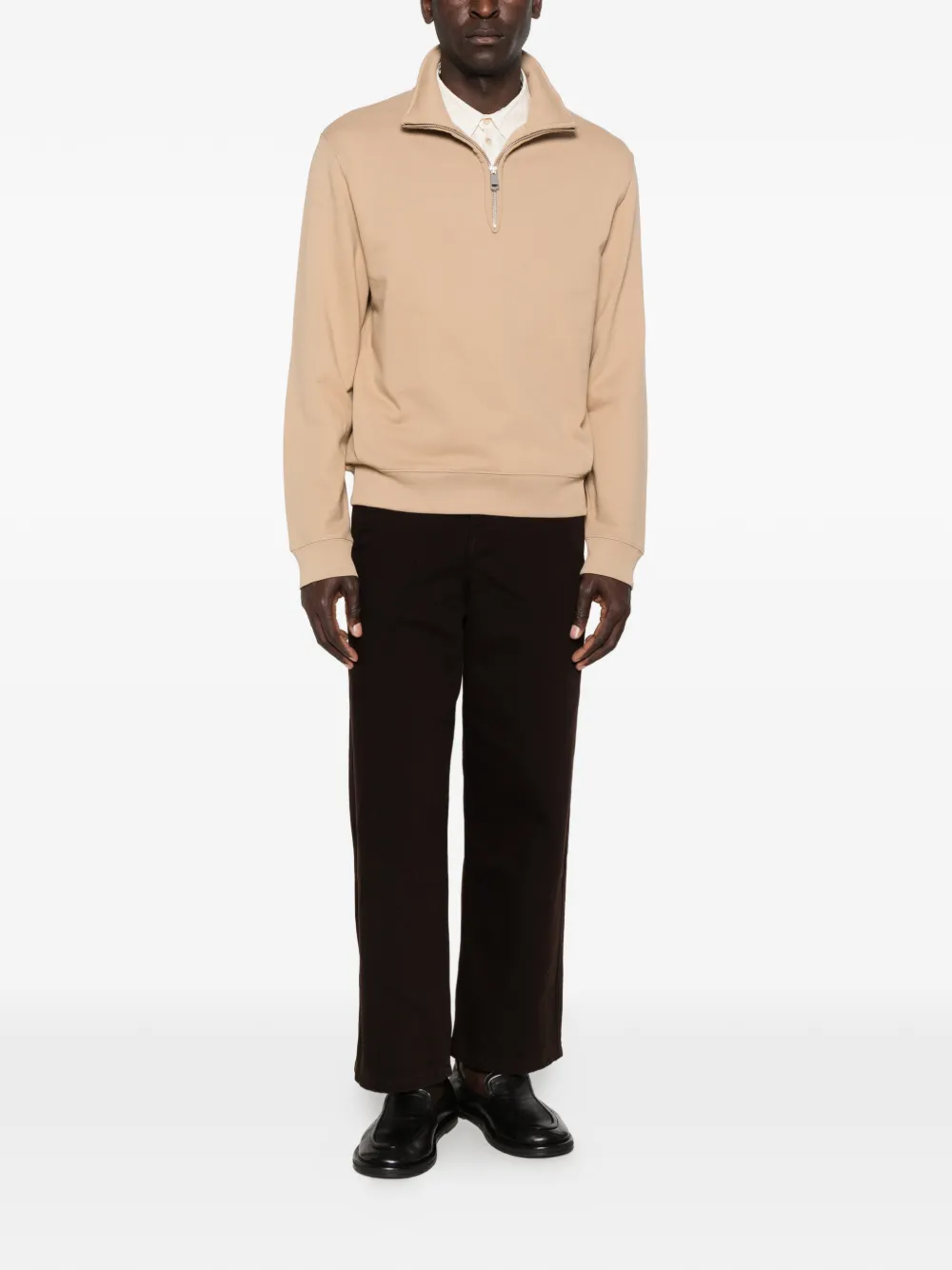 SANDRO Sweater met halve rits Beige