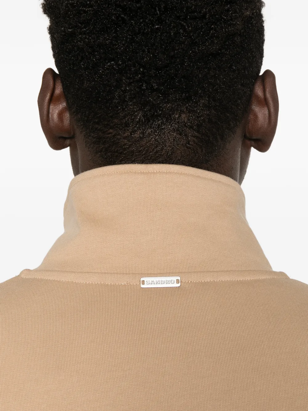 SANDRO Sweater met halve rits Beige