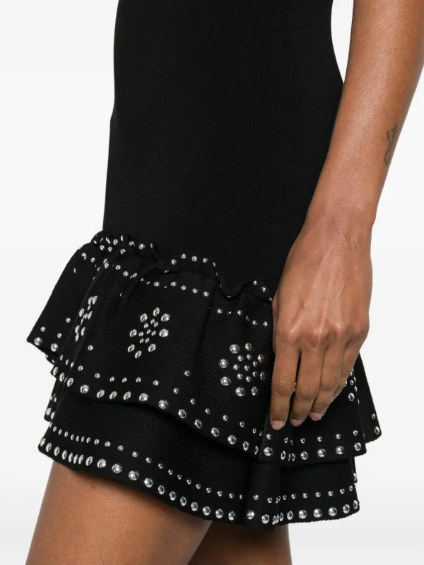 sandro short knit dress with ruffles Studs | Black sale-20260615
